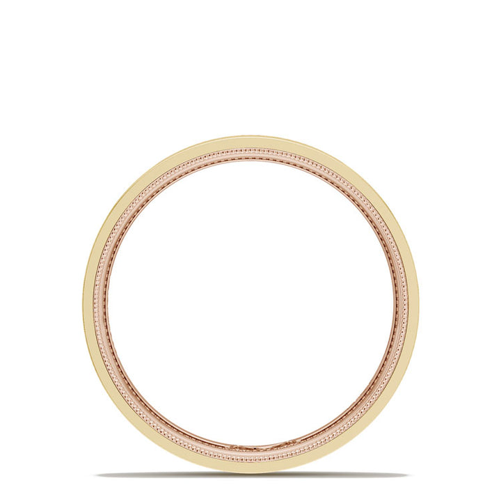 Classic Two-Tone Flat Wedding Band in High Polish