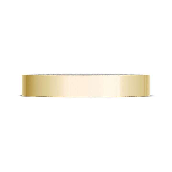 Classic Two-Tone Flat Wedding Band in High Polish