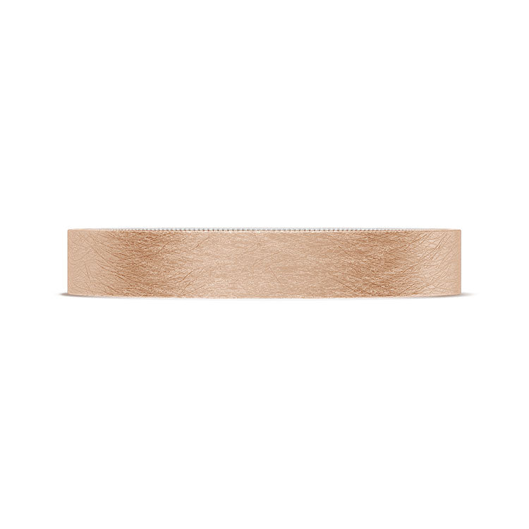 Classic Two-Tone Flat Wedding Band in Brushed Finish