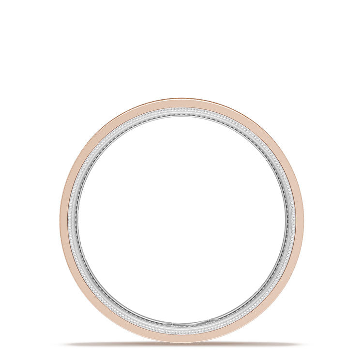 Classic Two-Tone Flat Wedding Band in Brushed Finish