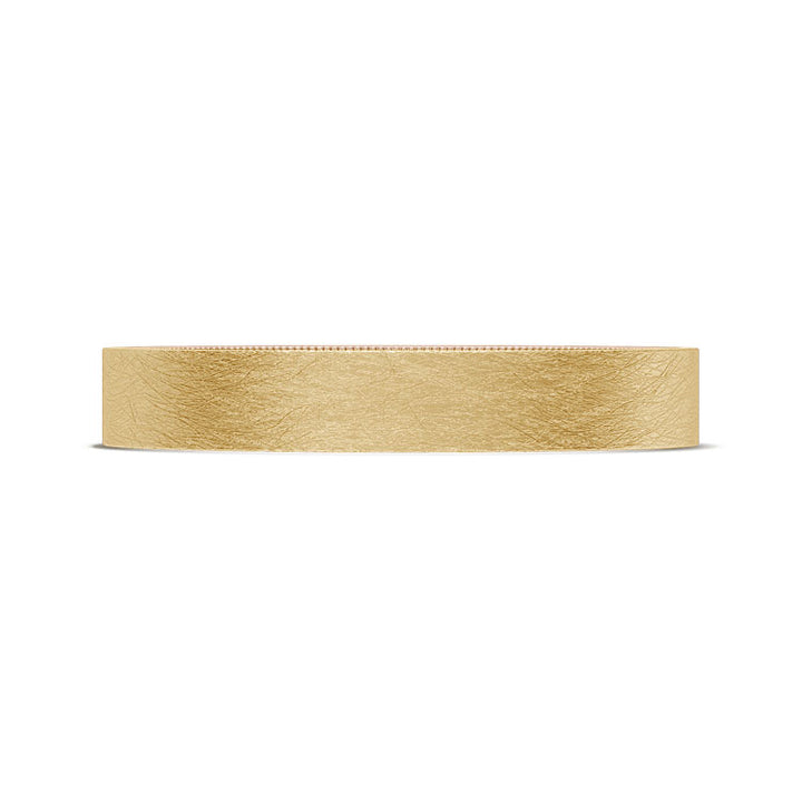 Classic Two-Tone Flat Wedding Band in Brushed Finish