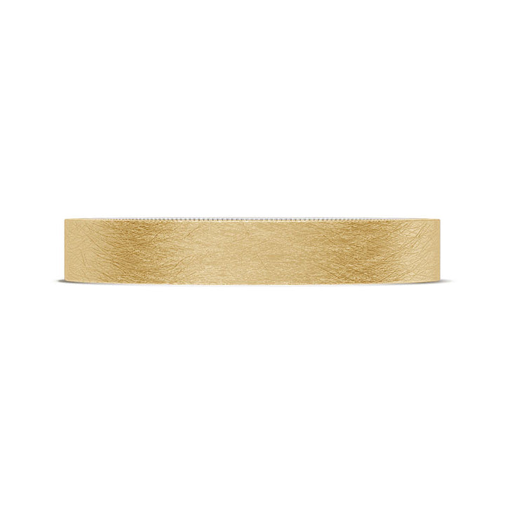 Classic Two-Tone Flat Wedding Band in Brushed Finish