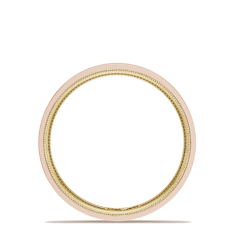 Classic Two-Tone Flat Wedding Band in Satin Finish