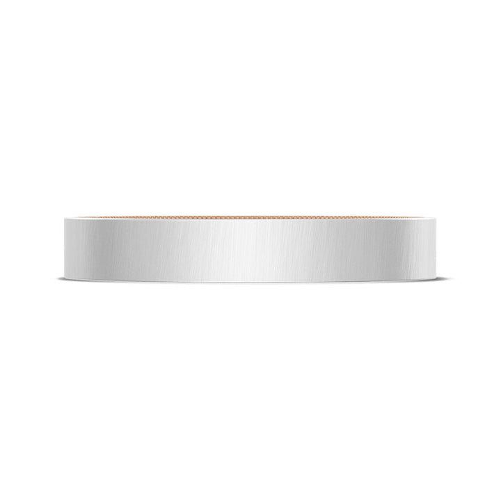 Classic Two-Tone Flat Wedding Band in Satin Finish