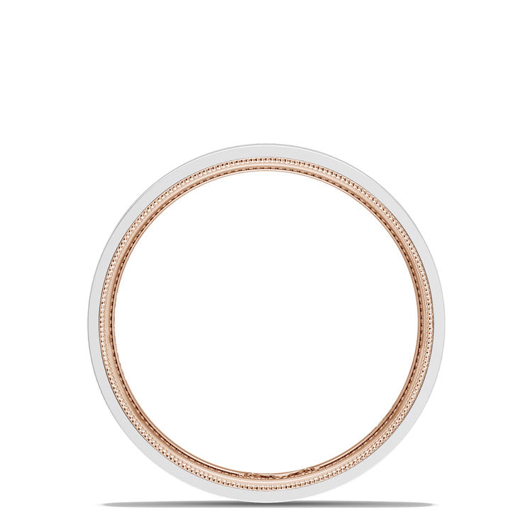 Classic Two-Tone Flat Wedding Band in Satin Finish