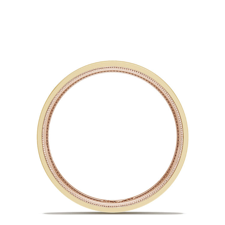 Classic Two-Tone Flat Wedding Band in Satin Finish