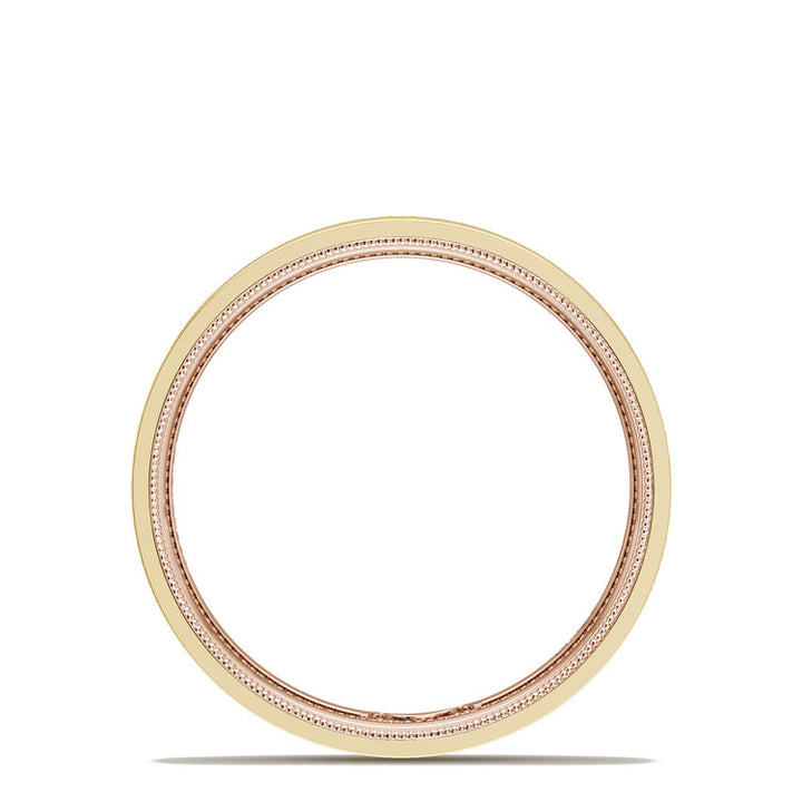 Classic Two-Tone Flat Wedding Band in Satin Finish