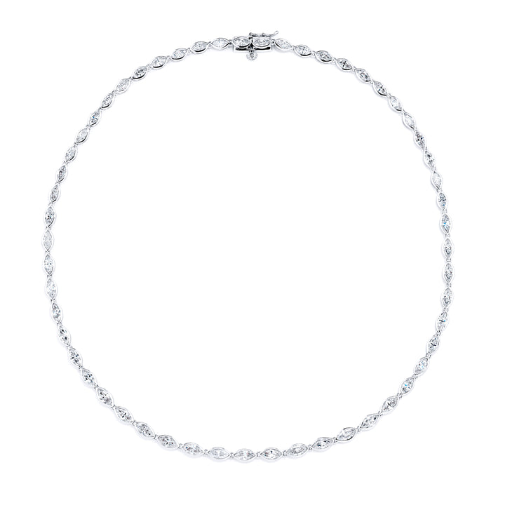 Platinum Marquise Diamond Bezel Necklace