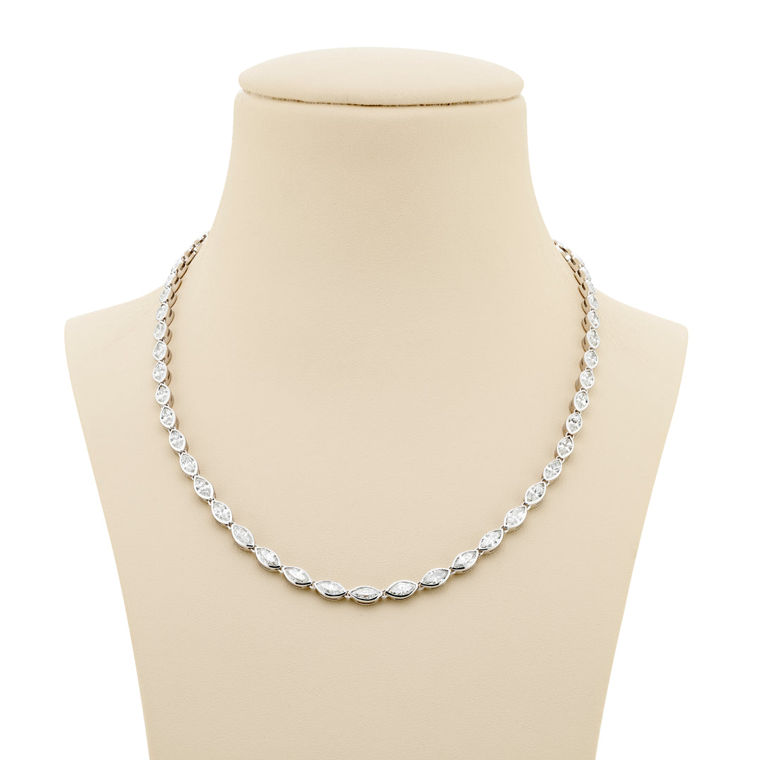 Platinum Marquise Diamond Bezel Necklace