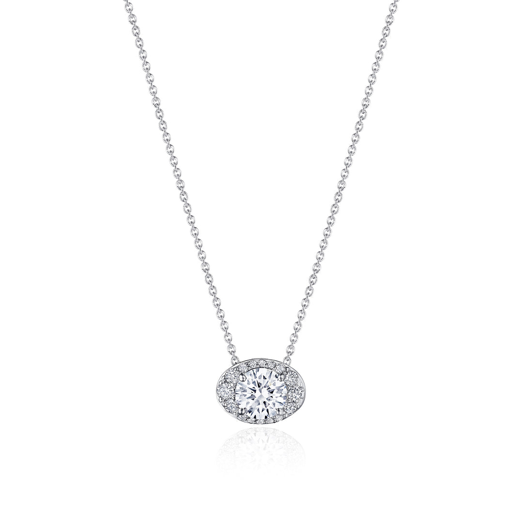 17"" Horizontal Oval Bloom Diamond Necklace