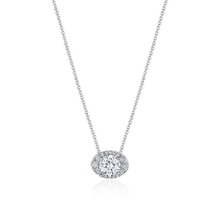 17"" Horizontal Oval Bloom Diamond Necklace