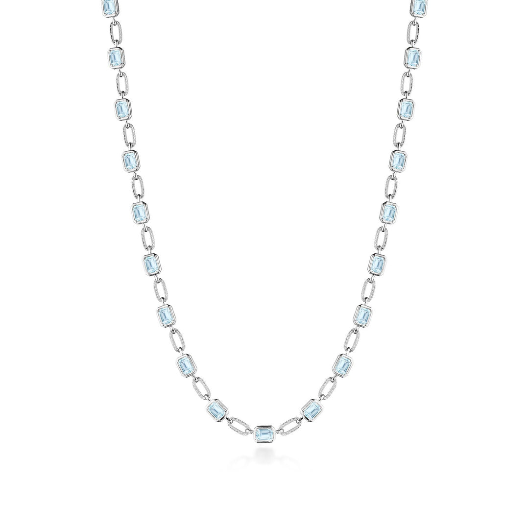 Sky Blue Topaz Link Necklace