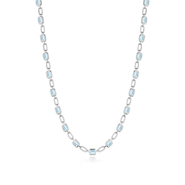 Sky Blue Topaz Link Necklace
