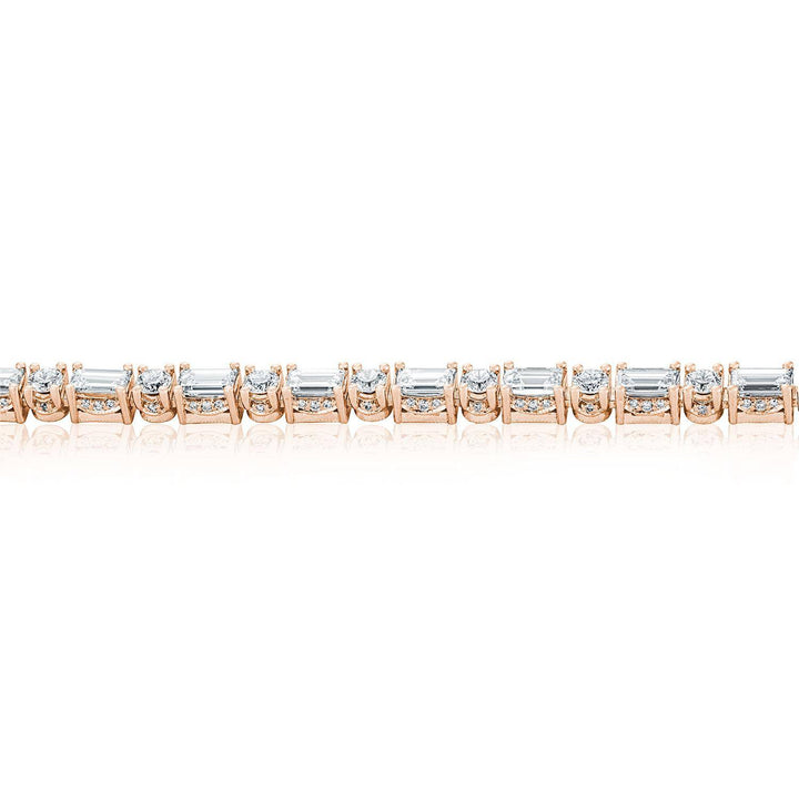 Diamond Tennis Necklace, Baguette & Round