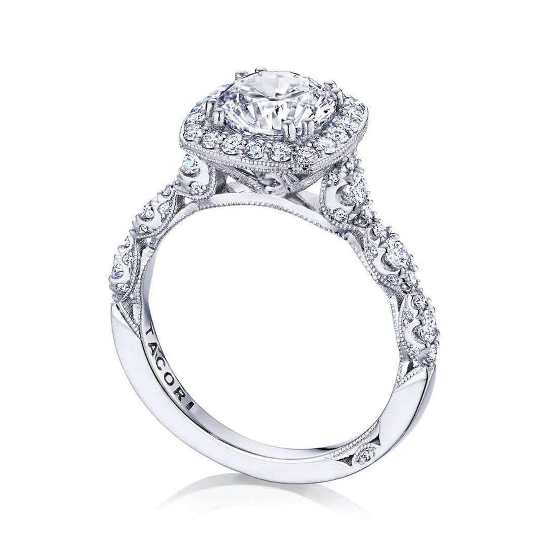Round with Cushion Bloom Engagement Ring