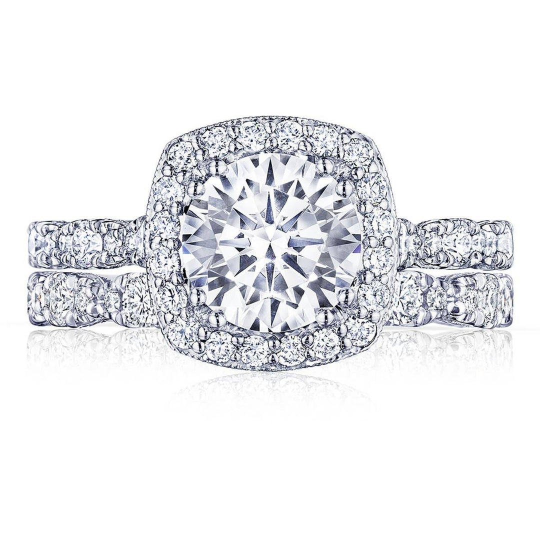 Round with Cushion Bloom Engagement Ring