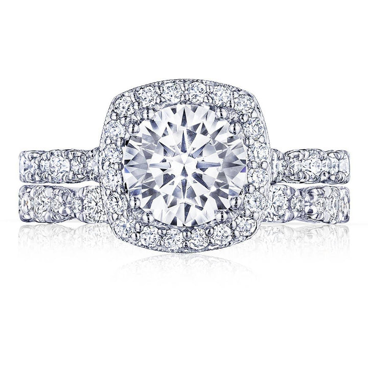 Round with Cushion Bloom Engagement Ring
