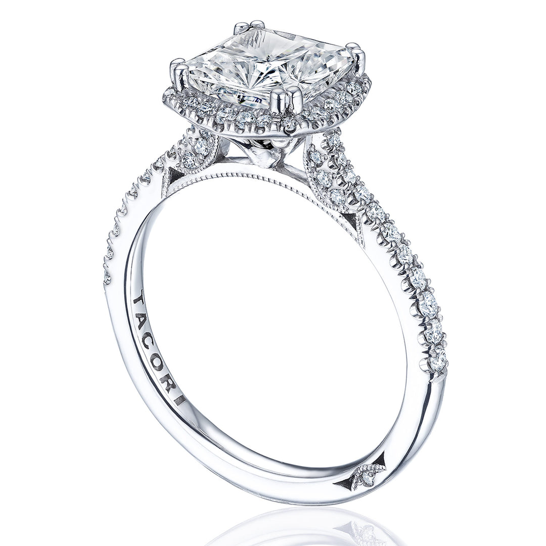 Princess with Cushion Bloom Engagement Ring