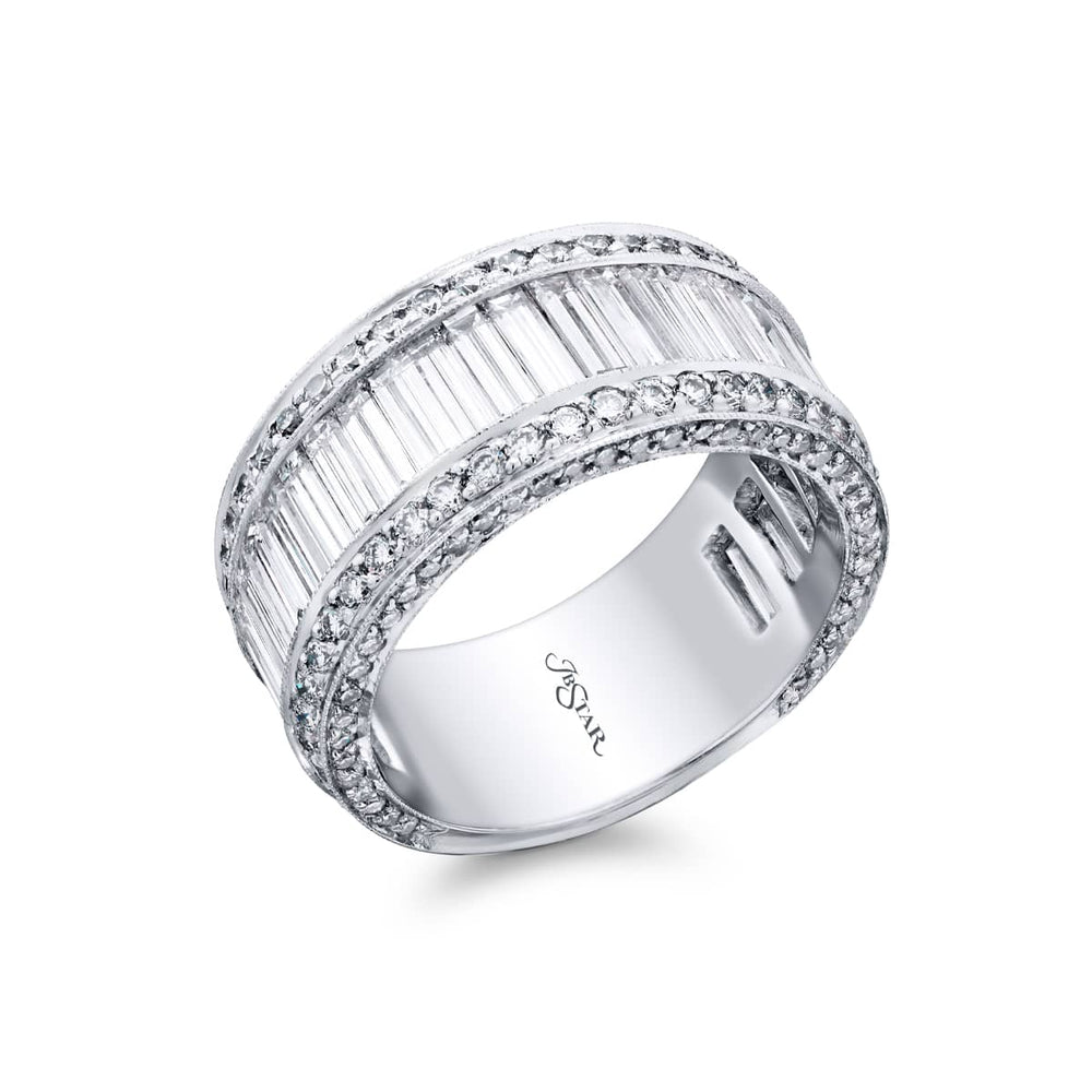 Platinum Straight Baguette Diamond Channel Set Band