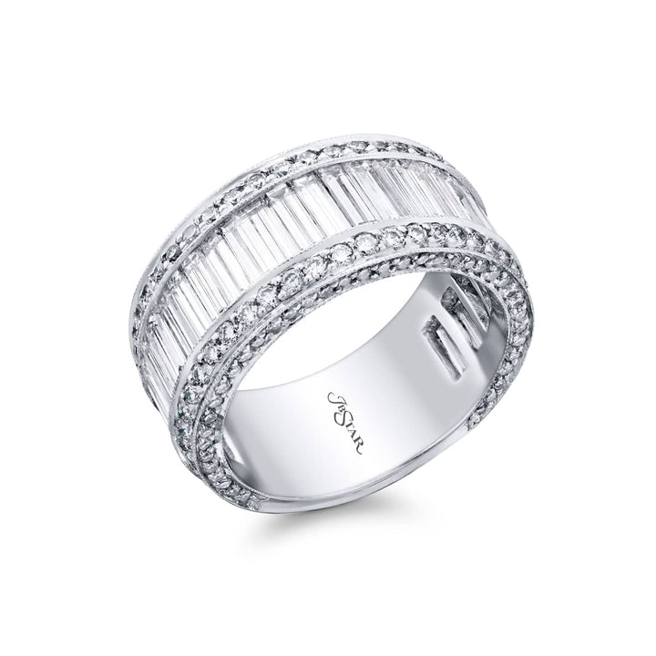 Platinum Straight Baguette Diamond Channel Set Band