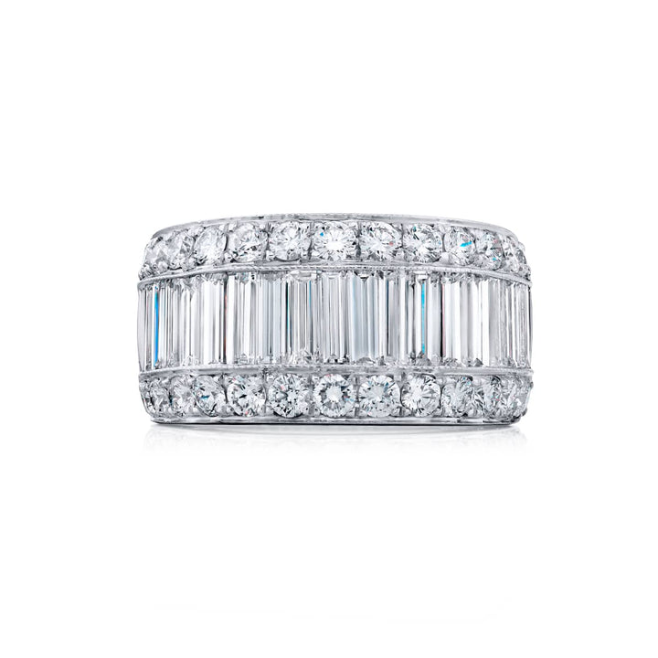 Platinum Straight Baguette Diamond Channel Set Band