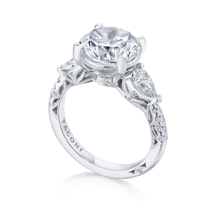 Round 3-Stone Engagement Ring