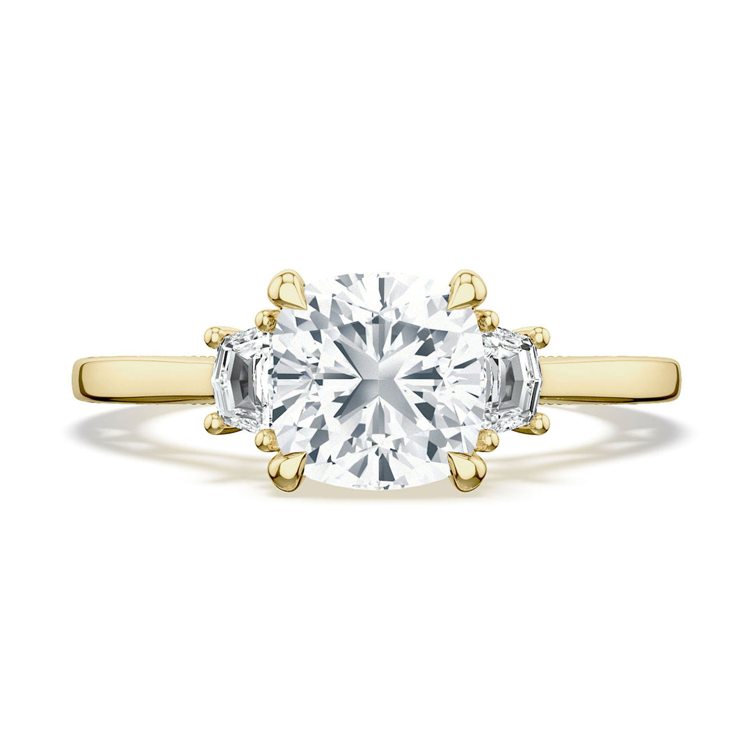 Cushion 3-Stone Engagement Ring