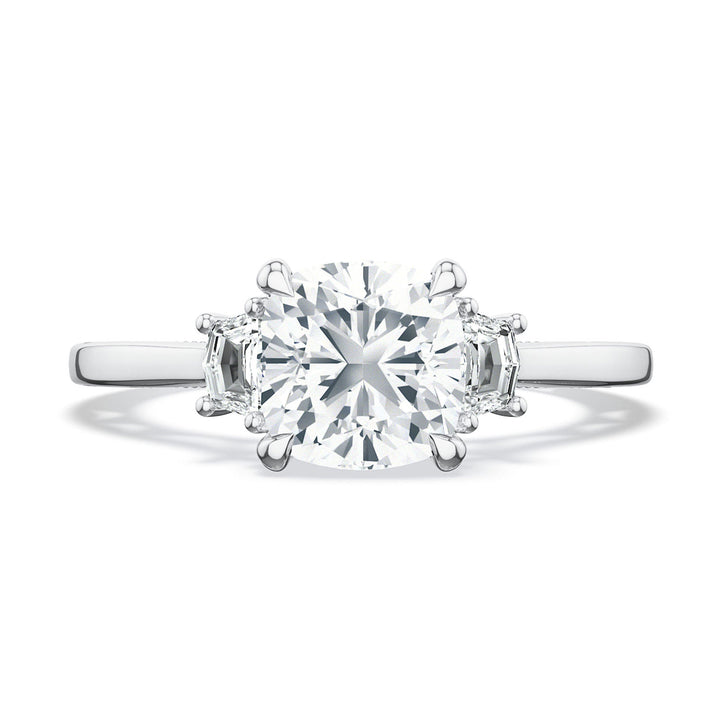 Cushion 3-Stone Engagement Ring