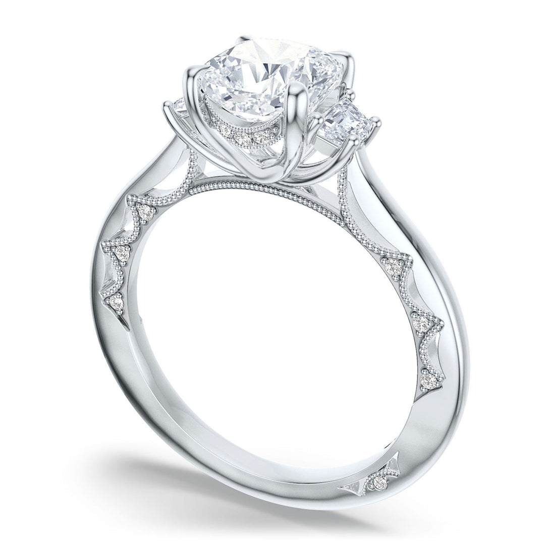 Cushion 3-Stone Engagement Ring