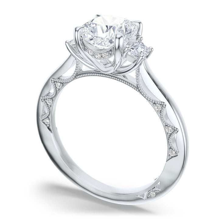 Cushion 3-Stone Engagement Ring