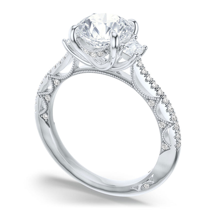 Round 3-Stone Engagement Ring