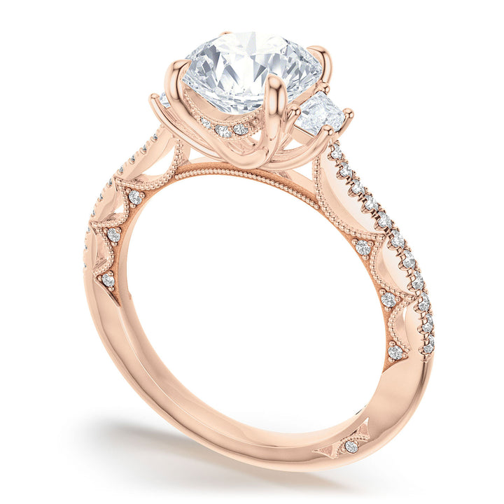 Round 3-Stone Engagement Ring