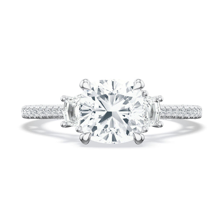 Cushion 3-Stone Engagement Ring