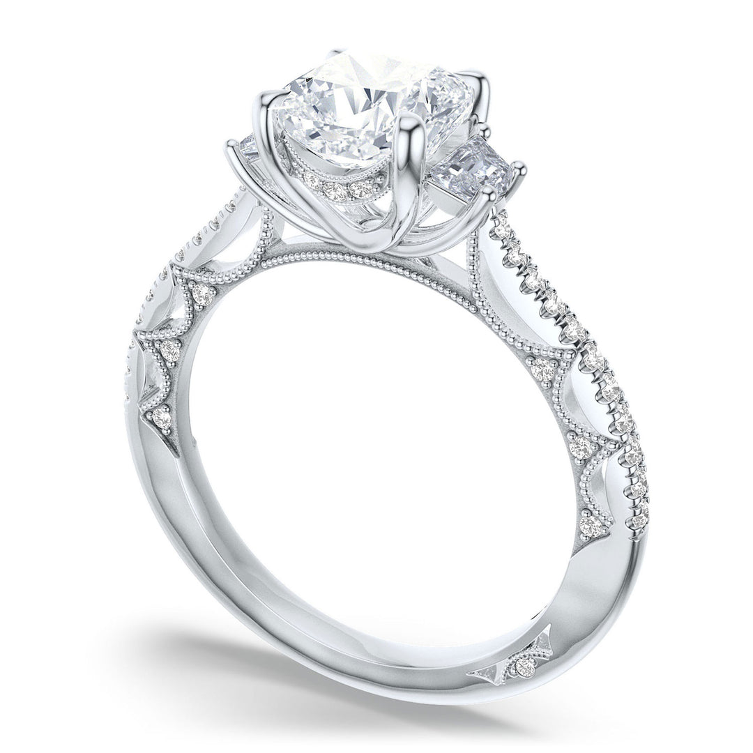 Cushion 3-Stone Engagement Ring