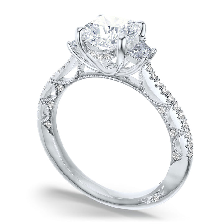 Cushion 3-Stone Engagement Ring