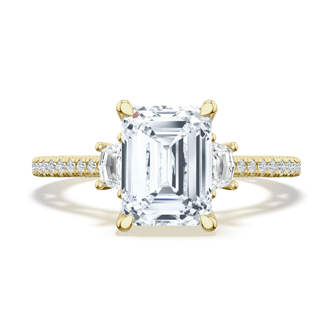 Emerald 3-Stone Engagement Ring