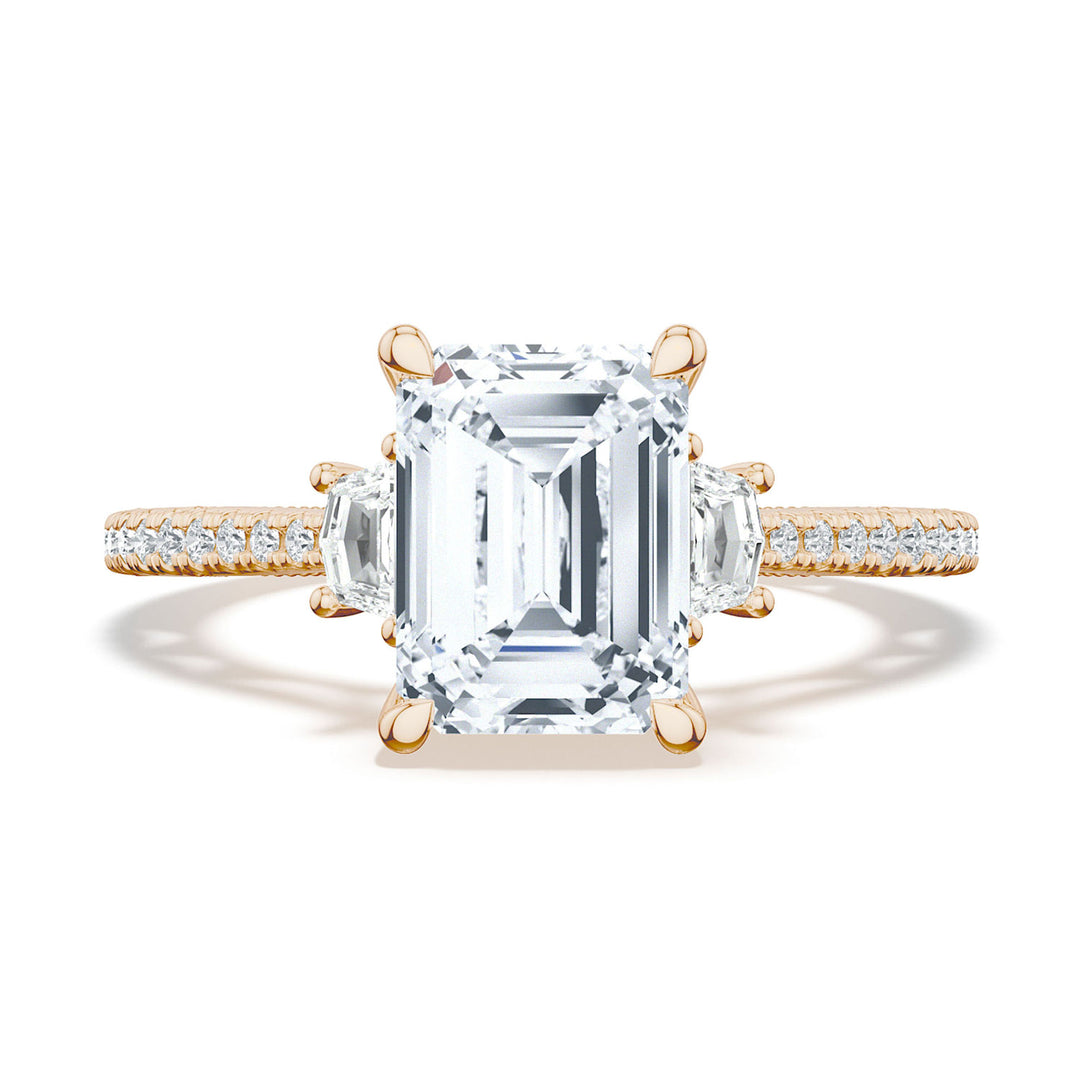 Emerald 3-Stone Engagement Ring