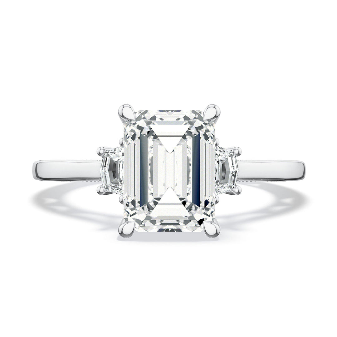 Emerald 3-Stone Engagement Ring