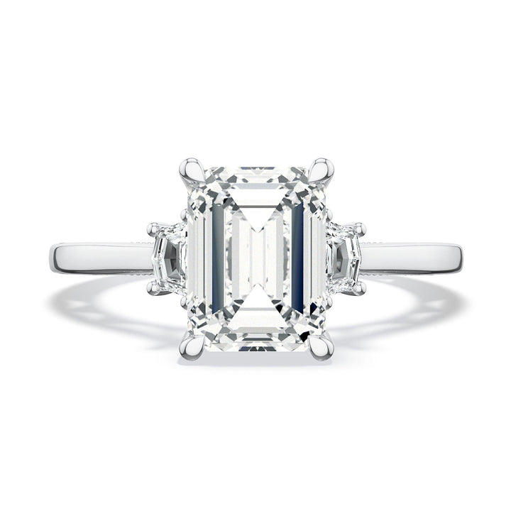 Emerald 3-Stone Engagement Ring