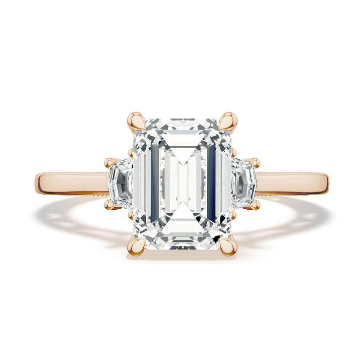 Emerald 3-Stone Engagement Ring