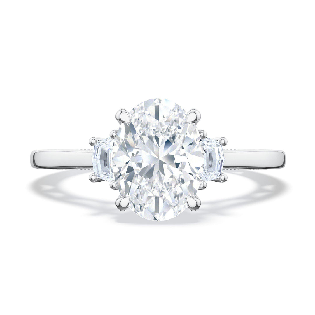 Oval 3-Stone Engagement Ring