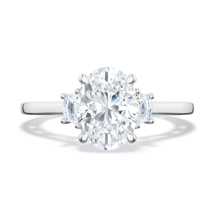 Oval 3-Stone Engagement Ring