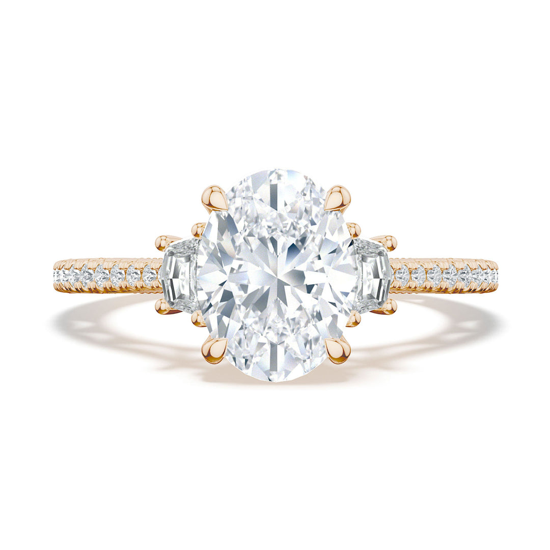 Oval 3-Stone Engagement Ring