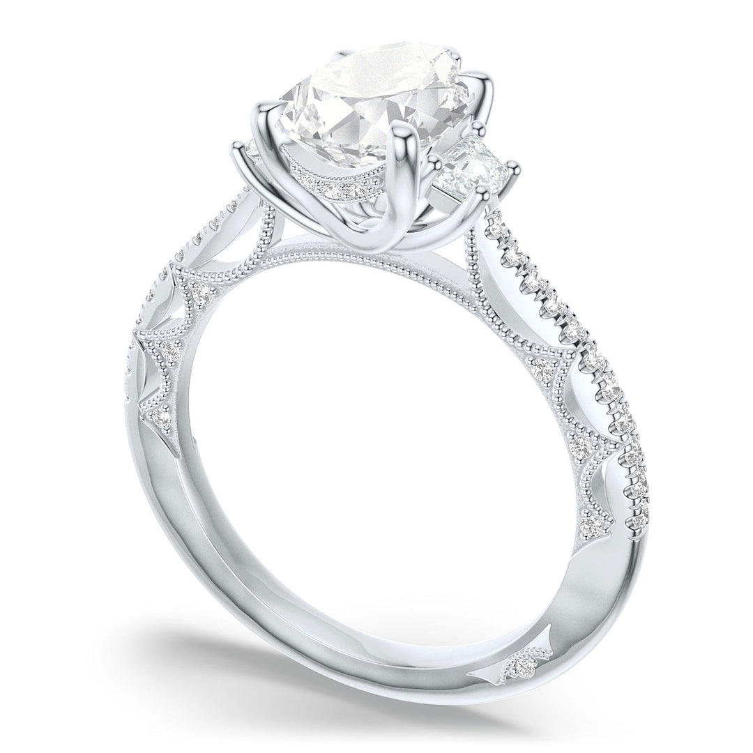 Pear 3-Stone Engagement Ring