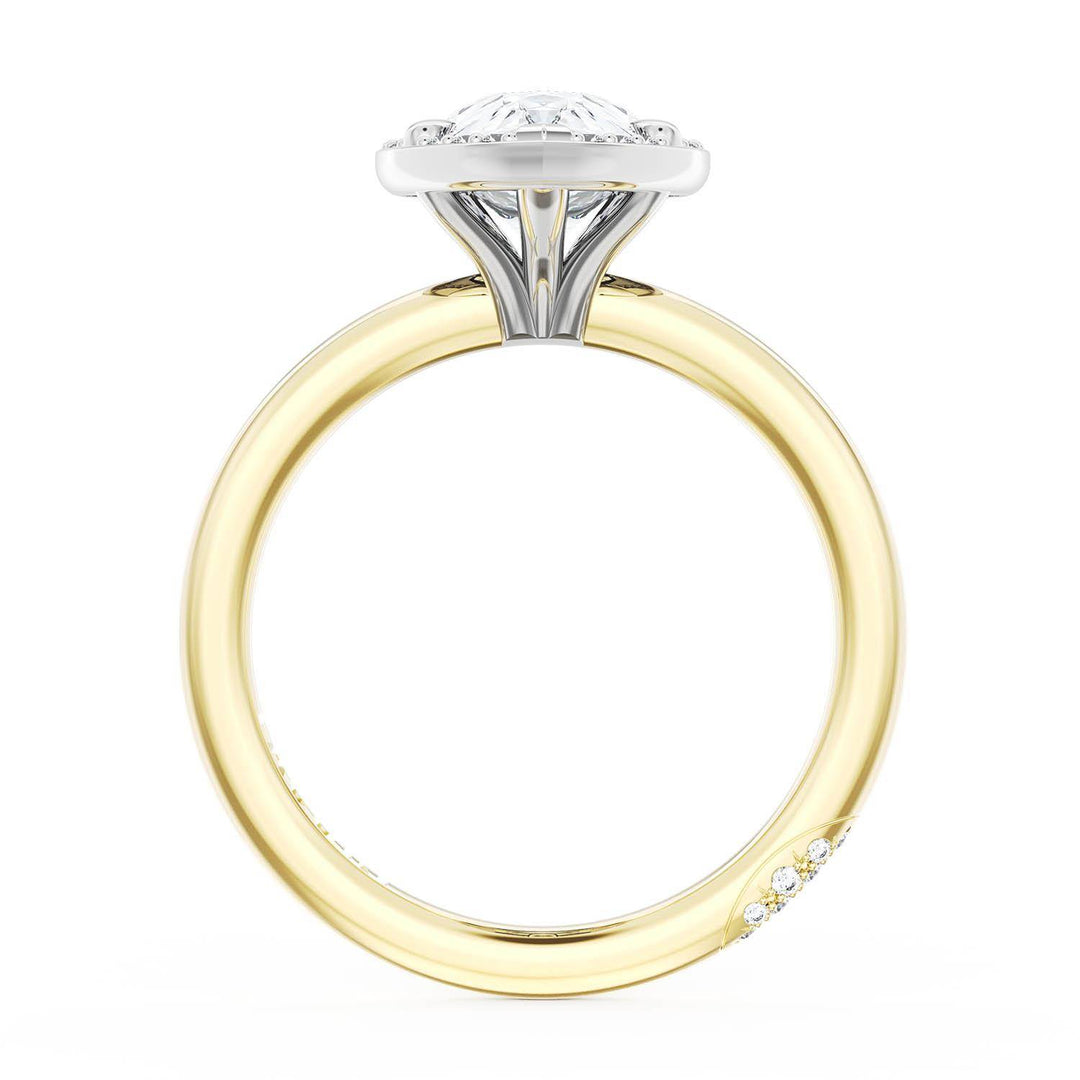 Pear Bloom Two-Tone Engagement Ring