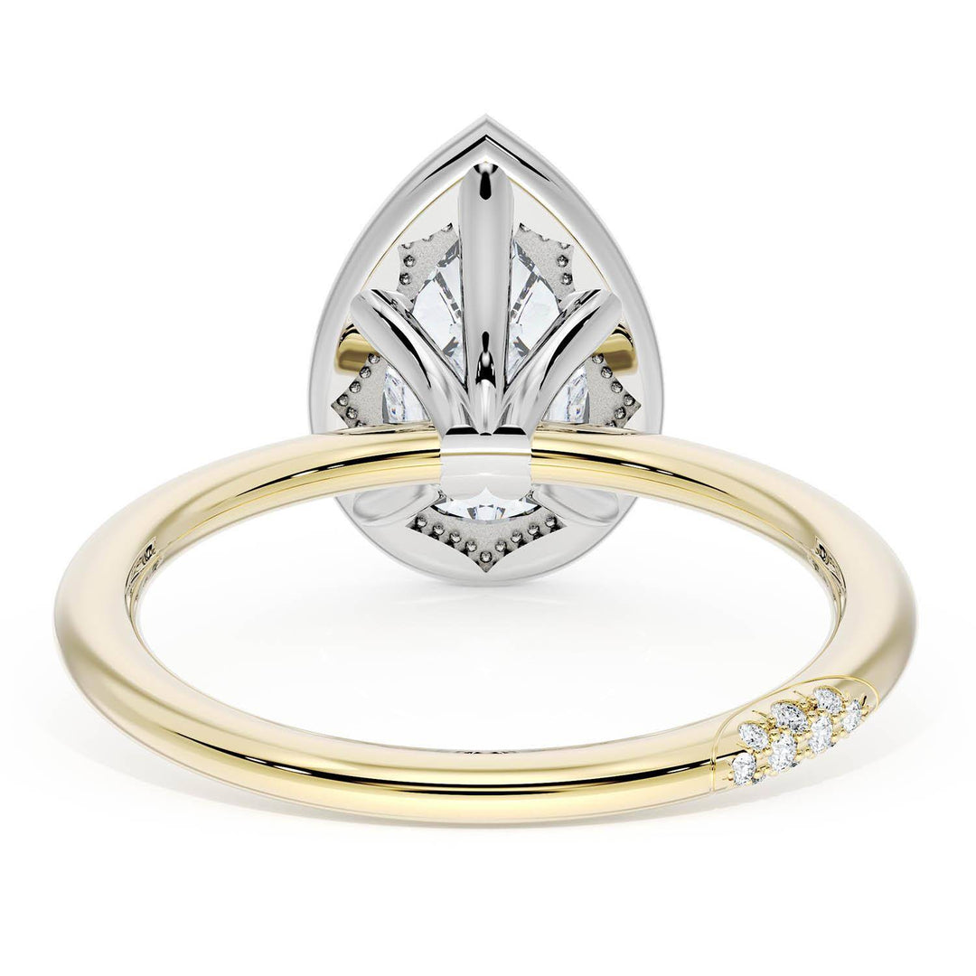 Pear Bloom Two-Tone Engagement Ring