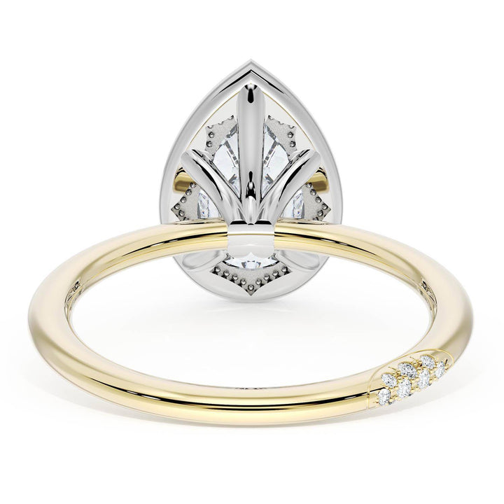 Pear Bloom Two-Tone Engagement Ring