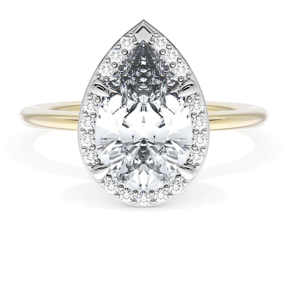 Pear Bloom Two-Tone Engagement Ring