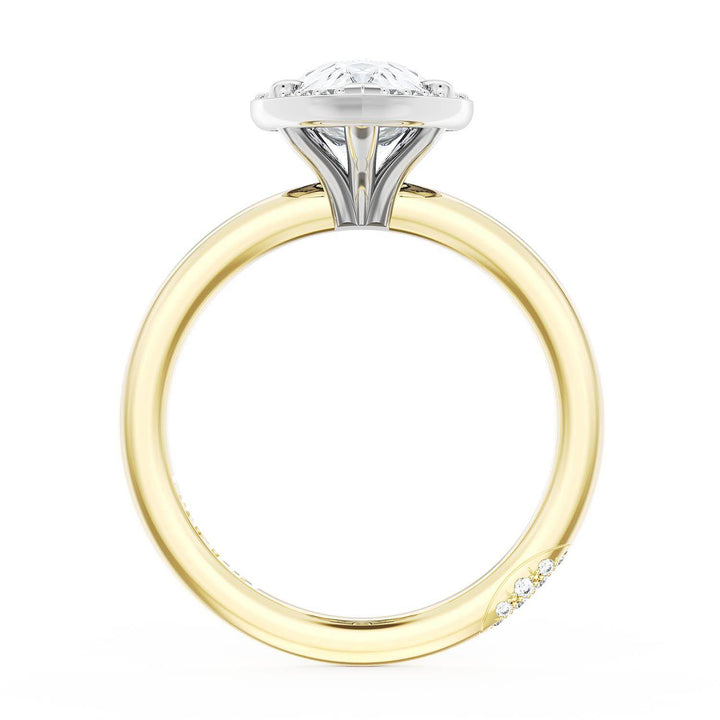 Pear Bloom Two-Tone Engagement Ring