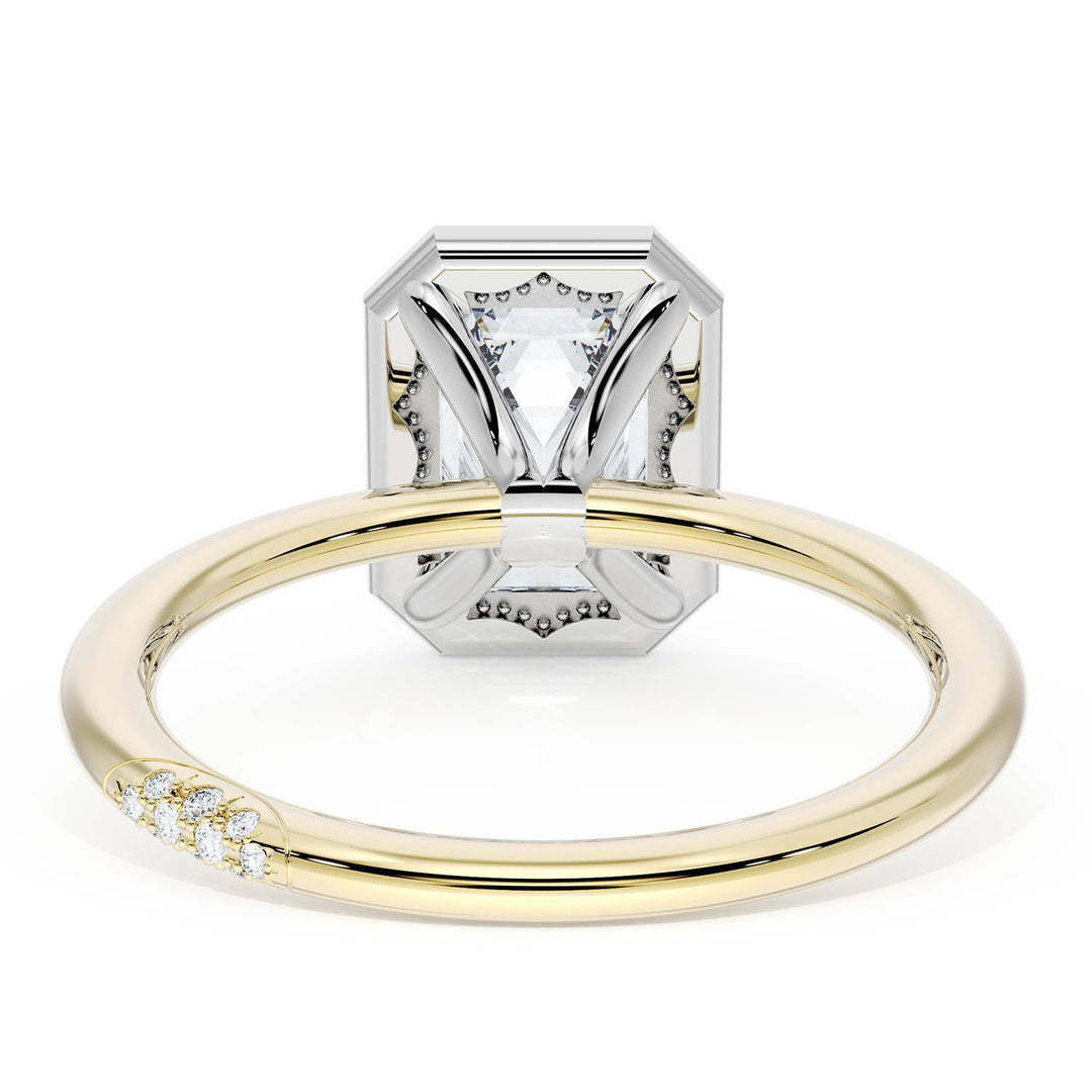 Emerald Bloom Two-Tone Engagement Ring